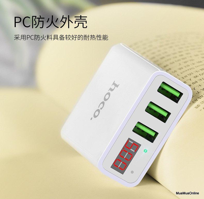 Cóc Sạc Hoco C15 3 Cổng Usb 3.0A Cao Cấp