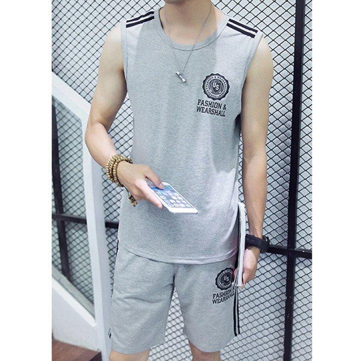 [HCM]bộ thể thao nam US logo tròn HL277 size M và L màu đen  xám và trắng