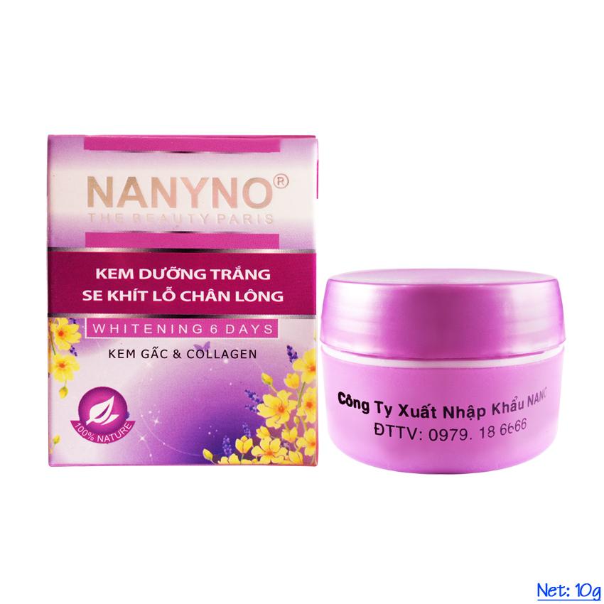 Kem dưỡng trắng - Se khít lỗ chân lông dưỡng chất Kem gấc và Collagen NANYNO 10g