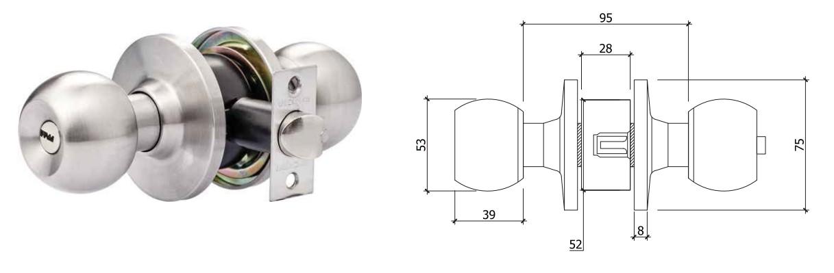 Khóa tròn VICKINI 30800.001 SS (Màu Trắng)