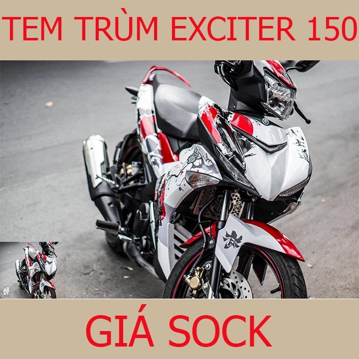 Tem Trùm Xe Exciter 150 Samurai Đỏ Trắng