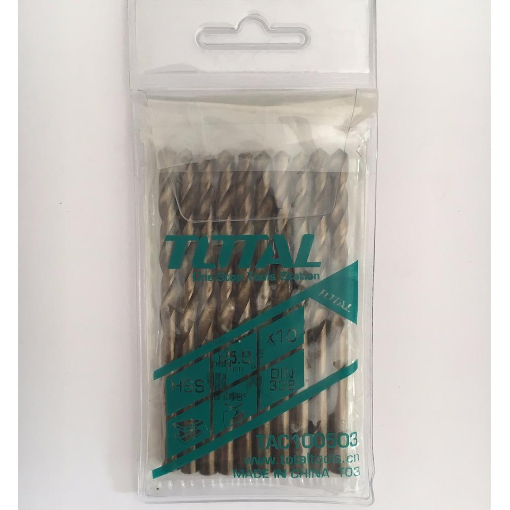 5.0MM BỘ 10 MŨI KHOAN SẮT TOTAL TAC100503