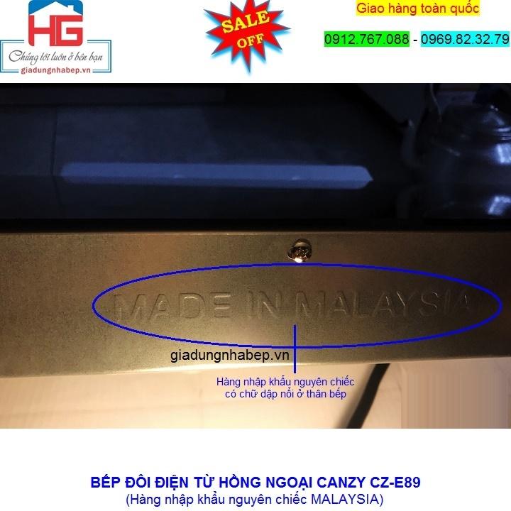 BẾP ĐIỆN TỪ ĐÔI HỒNG NGOẠI CANZY CZ-E89 (NK Malaysia)
