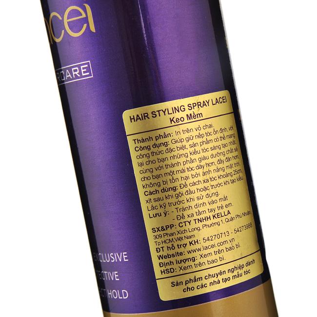 Keo xịt tóc Lacei Hair Styling Spray 350ml -  keo mềm