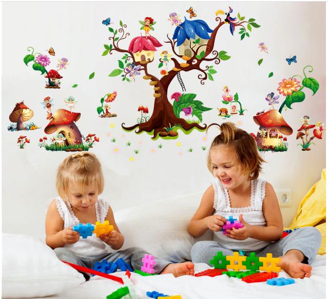 Decal dán tường 576875-69- Cây và nấm