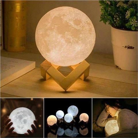 Đèn Mặt Trăng 3D (20cm) - Tặng kèm đế gỗ