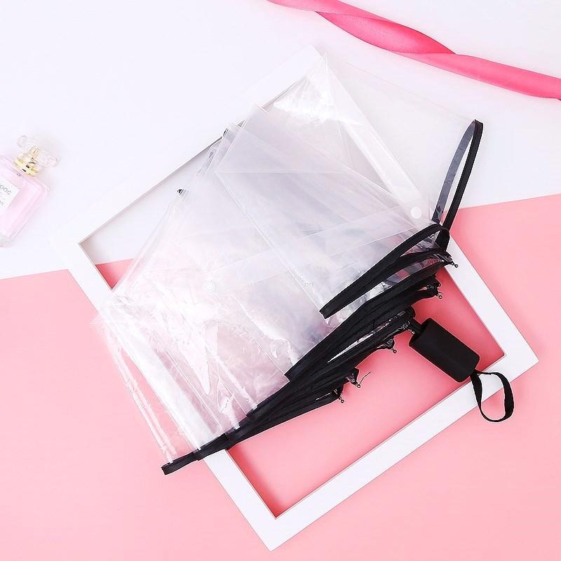 [HCM]Dù gấp trong suốt siêu gọn (Viền Màu Đen)