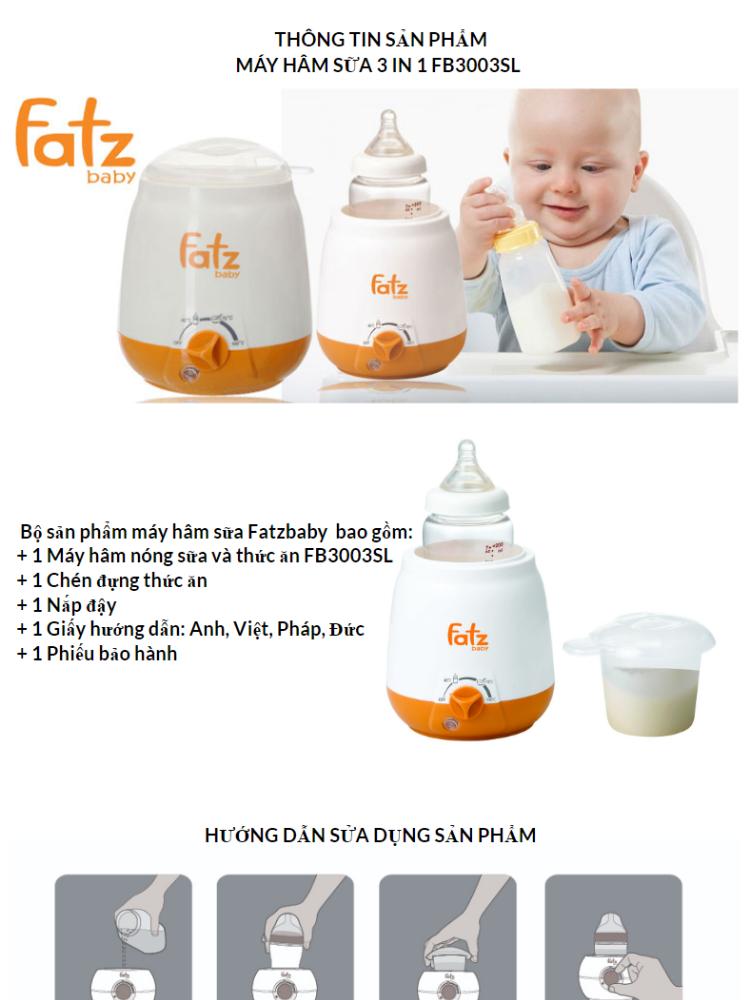 [HCM]Máy Hâm Sữa Và Thức Ăn Fatzbaby 3003Sl