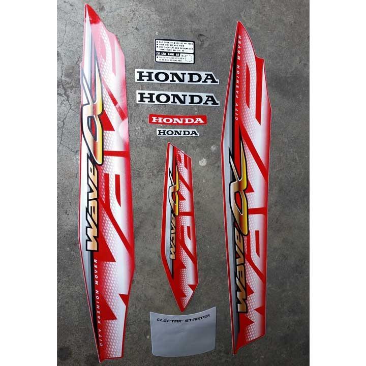 Tem xe Wave Anpha 2013 LOẠI ZIN, TEM XỊN - MÀU ĐỎ ĐÔ