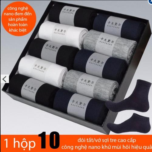Hộp 10 đôi tất nam/vớ nam chống thối chân hàng cao cấp