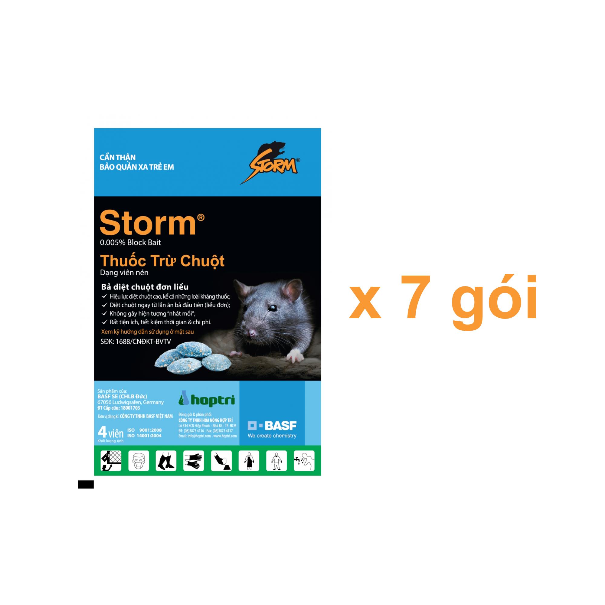 THUỐC DIỆT CHUỘT STORM 0.005% (7 gói x 4 viên)