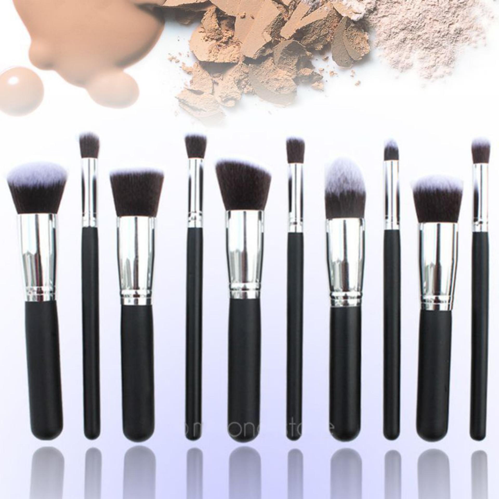 [HCM]Cọ trang điểm 10 món kèm bao da bảo vệ Pro Comestic Makeup Sets