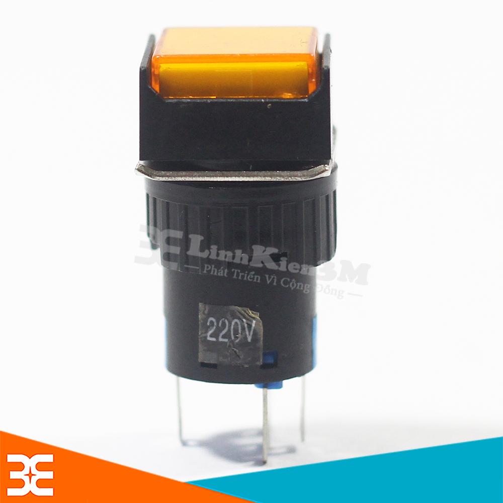 Nút nhấn đề vuông 220vac al6 - m nhấn nhả có đèn
