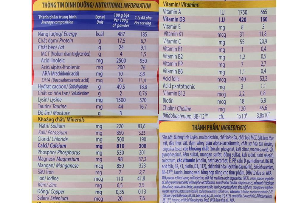 Sữa bột Vinamilk Dielac Grow Plus 1+ Lon Đỏ 900g (dành cho bé từ 1 - 2 tuổi)
