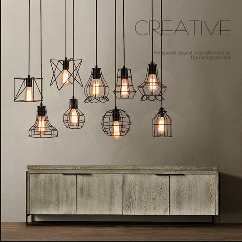 [HCM]ĐÈN THẢ KHUNG SẮT TH023-3 TẶNG BÓNG LED EDISON