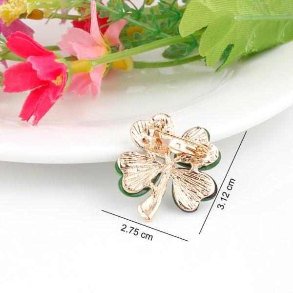 [HCM]Cài Áo Cỏ Bốn Lá May Mắn Đính Hạt Trang Trí CAG2