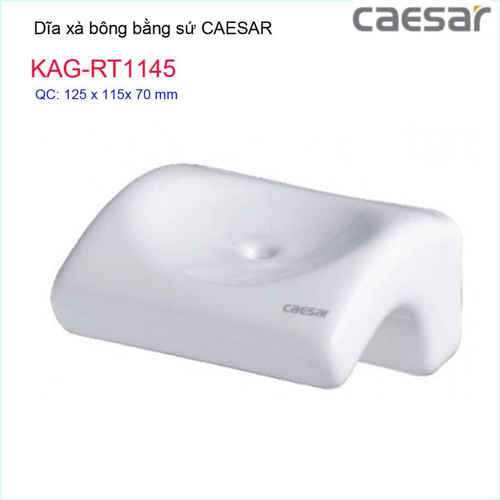 Dĩa xà bông sứ Caesar KAG-RT1145 kệ xà phòng sứ dễ vệ sinh luôn trắng bóng