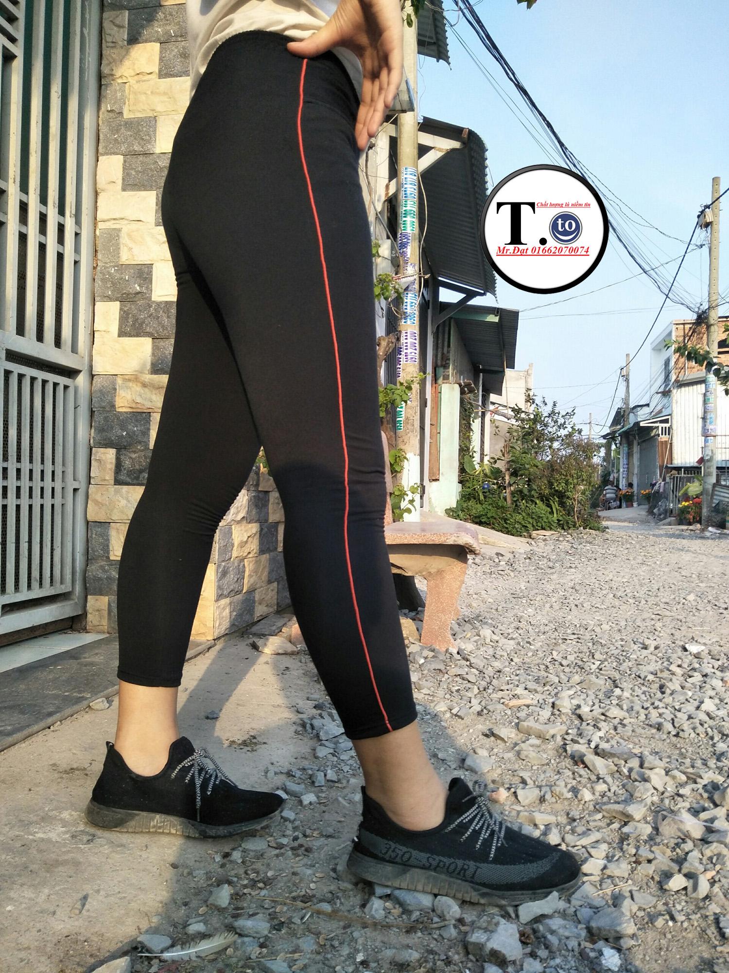 [HCM]Quần thun nữ - legging màu XáM (Ôm bodyquần màu Xám viền sọc màu Đỏ - Xanh lá - Tím -Trắng)