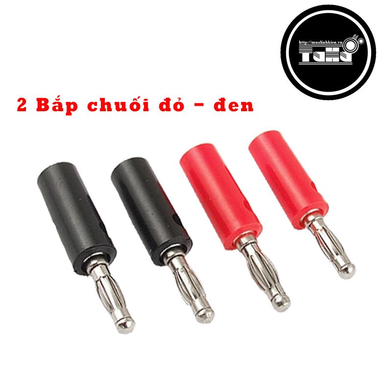 Combo Bộ 4 Đôi Jack Nối JS90 và Bắp Chuối ( 2 JS90 Đỏ, 2 JS90 Đen, 2 Bắp Chuối Đỏ, 2 Bắp Chuối Đen )