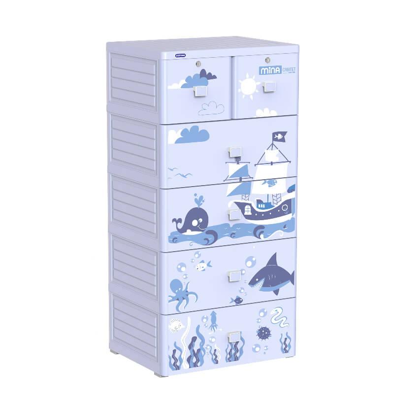 [HCM]Tủ nhựa Duy Tân MINA 5 tầng (Xanh Đại Dương)