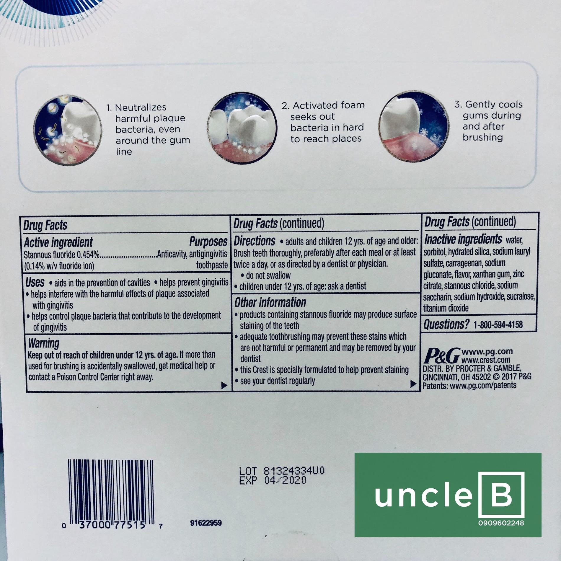 KEM ĐÁNH RĂNG CREST GUM DETOXIFY DEEP CLEAN
