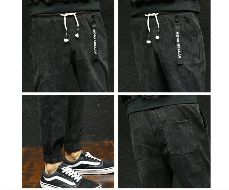 Quần Jogger Nam Mới Phong Cách Hàn Quốc chất vải lụa giả da lộn