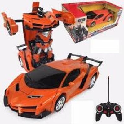 Ô tô điều khiển biến hình thành robot dùng sạc có đèn siêu đẹp giúp bé rèn luyện đôi tay khéo léo, đôi mắt tinh nhanh dành cho bé trên 3 tuổi, xe o to dieu khien bien hinh dung sac
