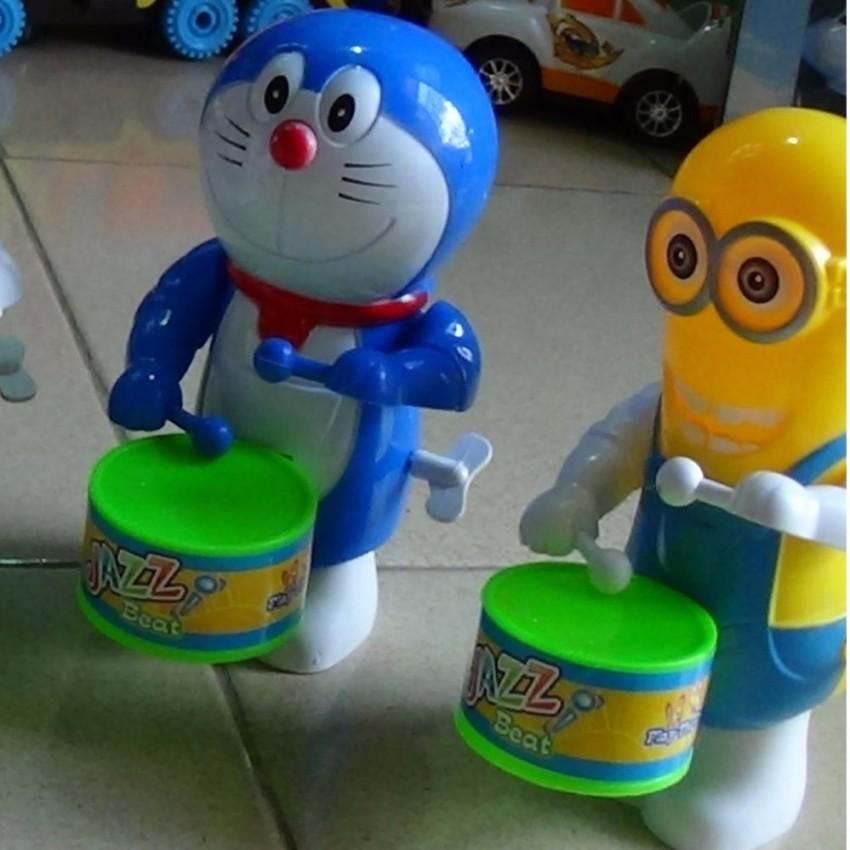 Đồ chơi Doraemon đánh trống vặn cót bằng nhựa