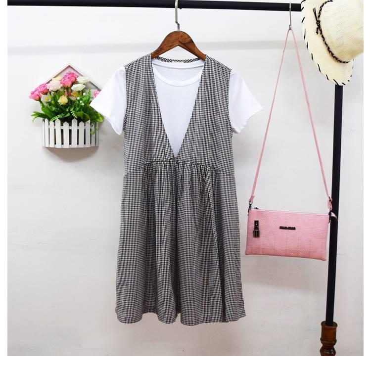VÁY BẦU KẺ CARO LIỀN ÁO-MYC 1114
