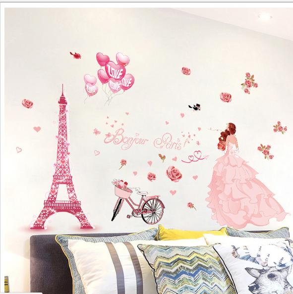 Decan dán tường Cô dâu tháp Paris  - XL8265-69