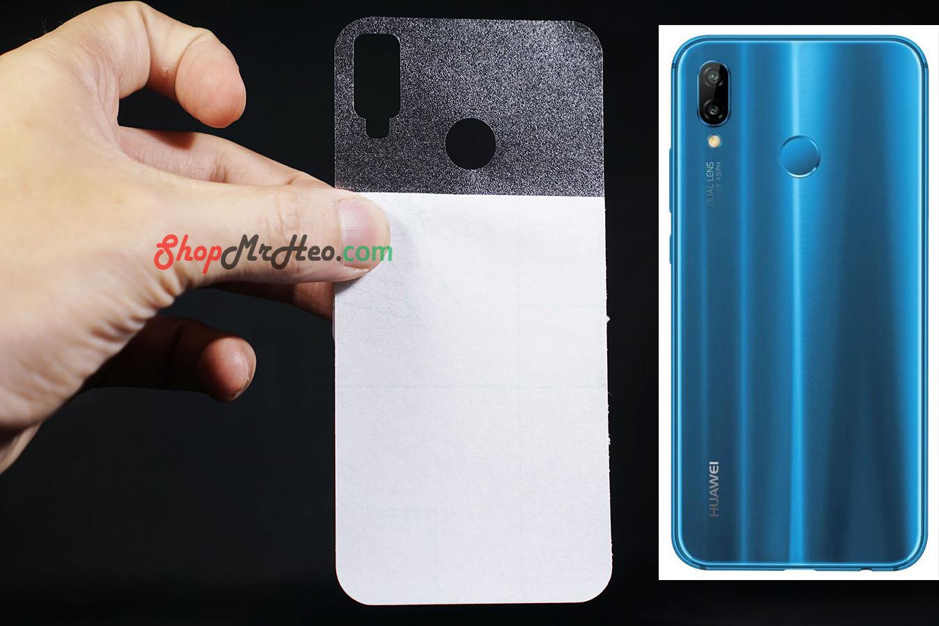 [HCM]Bộ 3 Dán Full Mặt Sau Lưng Vân 3D Carbon Huawei Nova 3E