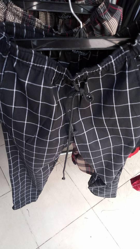 Quần caro Plaid Pants (40-64kg, M L). Ảnh thật