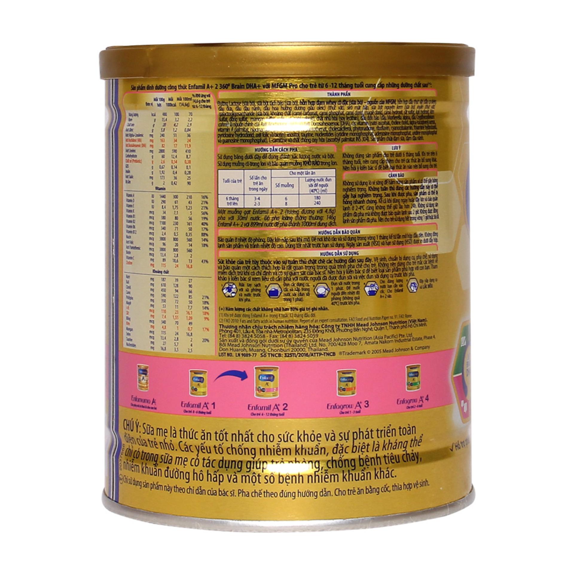 [HCM]Sữa bột Enfamil A+ 2 DHA+ và MFGM 400g