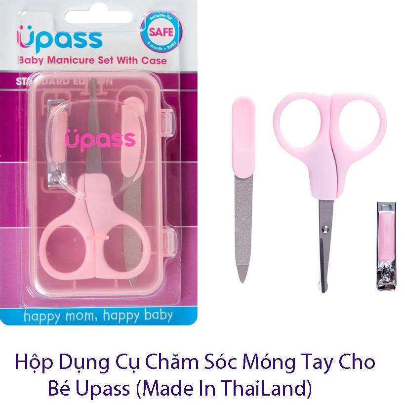 Bộ Dụng cụ chăm sóc Móng tay cho Bé Upass Made In ThaiLand UP4007NH (gồm kéo, bấm, dũa  và hộp đựng)