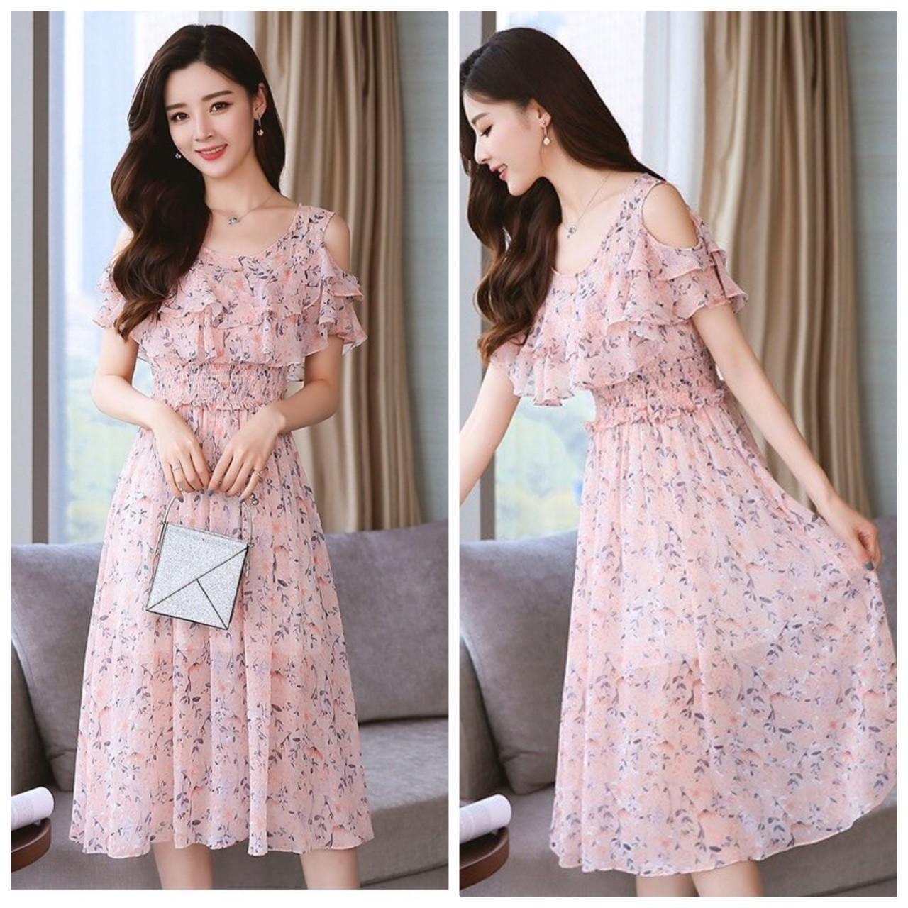 ĐẦM XÒE HỌA TIẾT HOA THANH LỊCH NGOCTRANSHOP - BY4335B