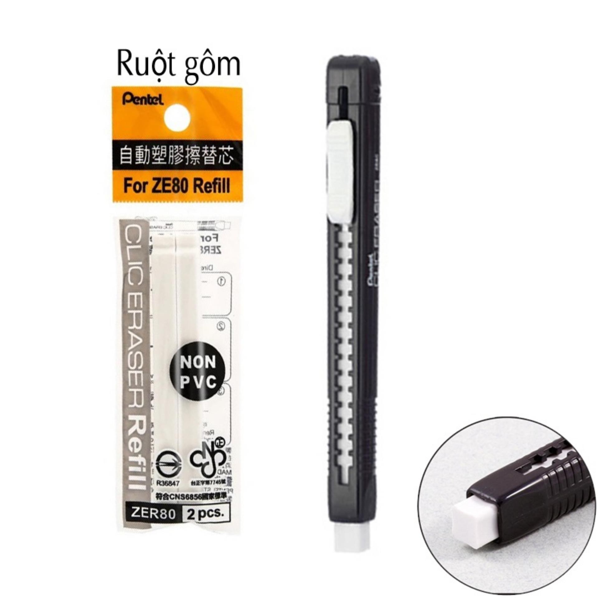 [HCM]TÚI 2 RUỘT BÚT GÔM ĐẨY PENTEL ZE80