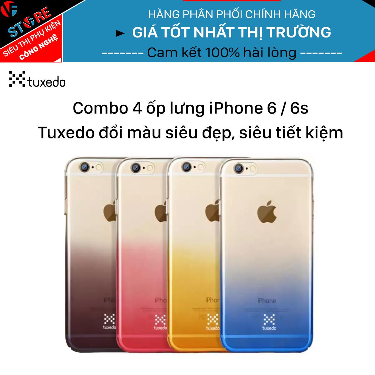 Combo 4 cái Ốp lưng điện thoại Tuxedo Iphone 6/6S Gradient đổi màu