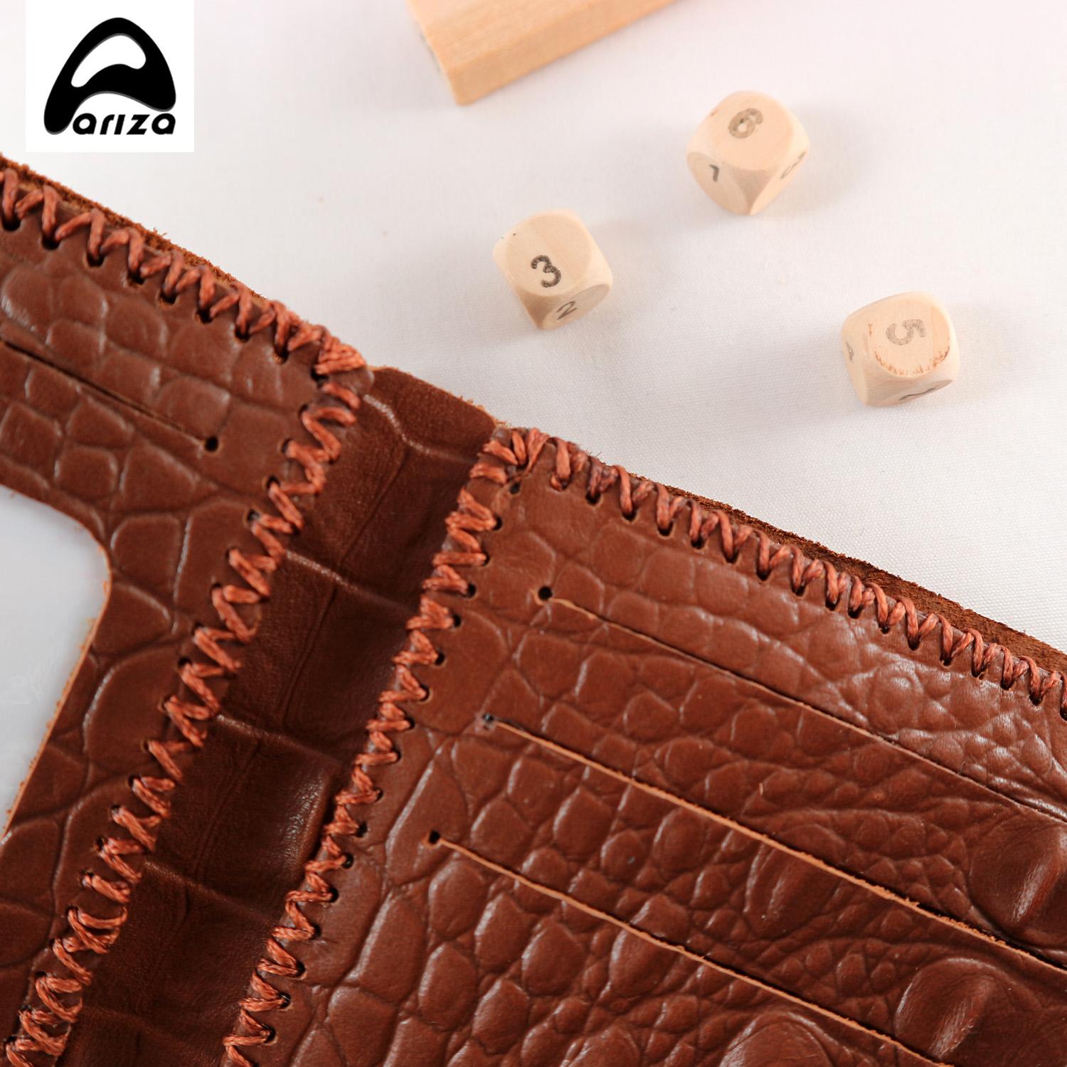 Ví bóp nam da bò thật (100%) vân cá sấu handmade Ariza ( PHAT TIEN SHOP bảo hành 12 tháng)