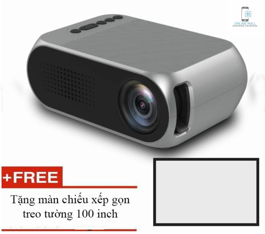 Máy chiếu led mini yg320 1080p cao cấp + tặng màn chiếu 100 inch