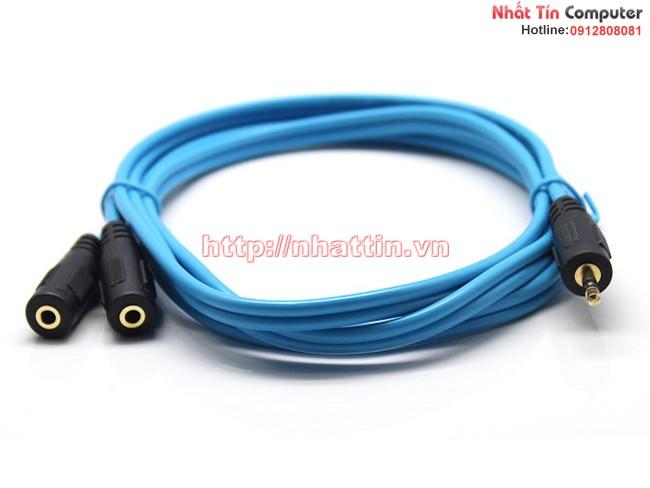 Cáp chia 2 cổng Audio 3.5mm dài 1.5m Dtech DT-6225