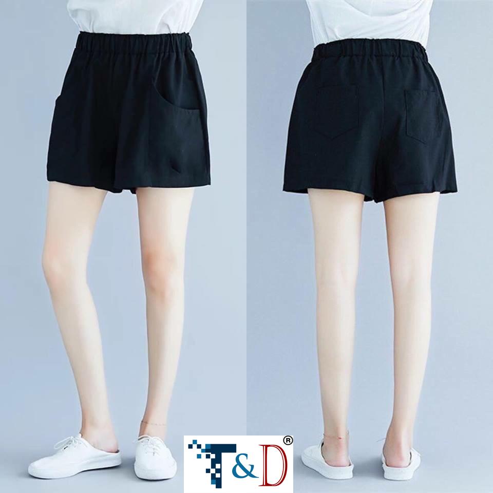 [HCM][QUẦN SHORT NỮ MÀU ĐEN TRẦN DOANH] - Quần short đùi nữ [BEST SELLER siêu hot] chất đũi form màu siêu đẹp
