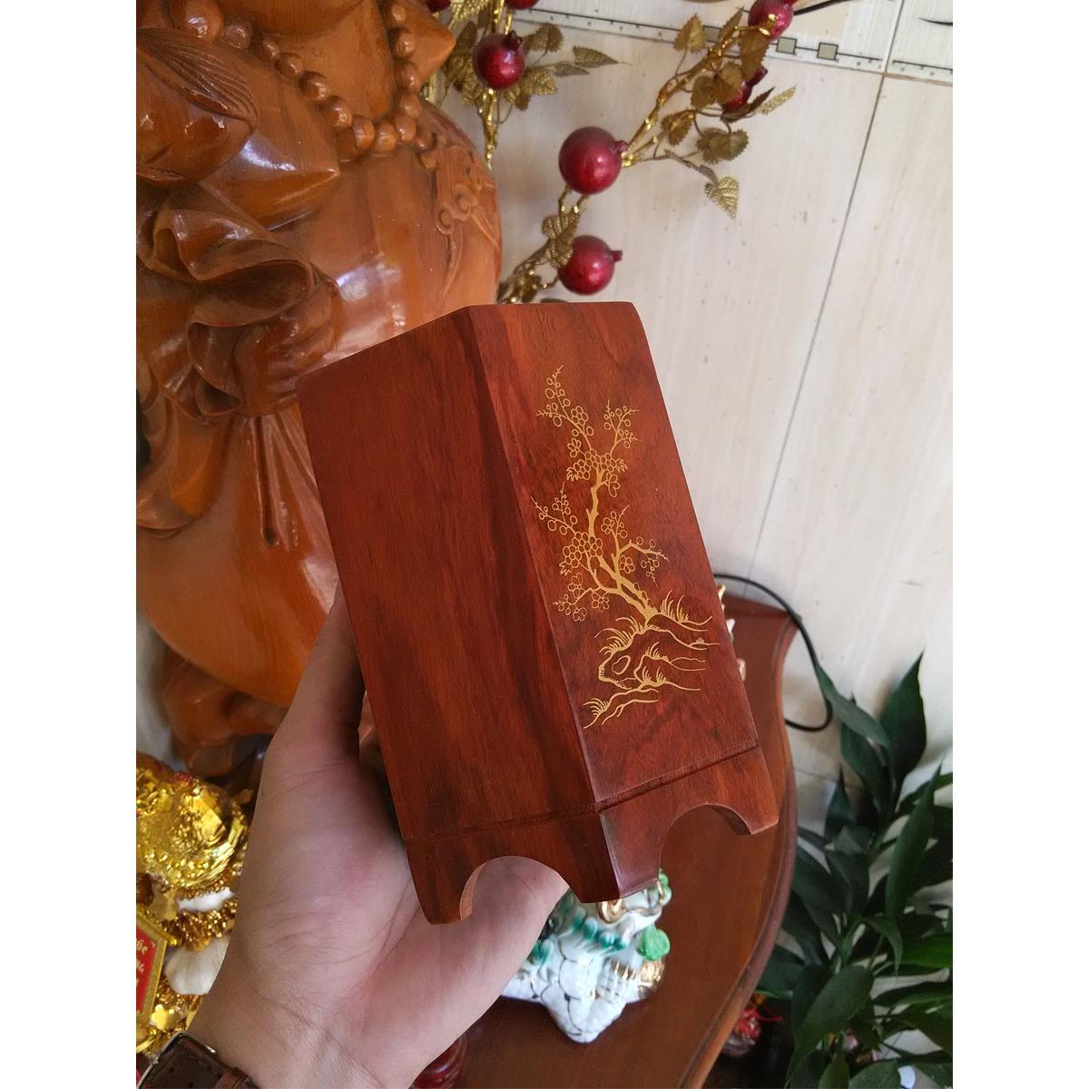 [HCM]ỐNG ĐỰNG BÚT GỖ HƯƠNG khảm xà cừ (OBH02)