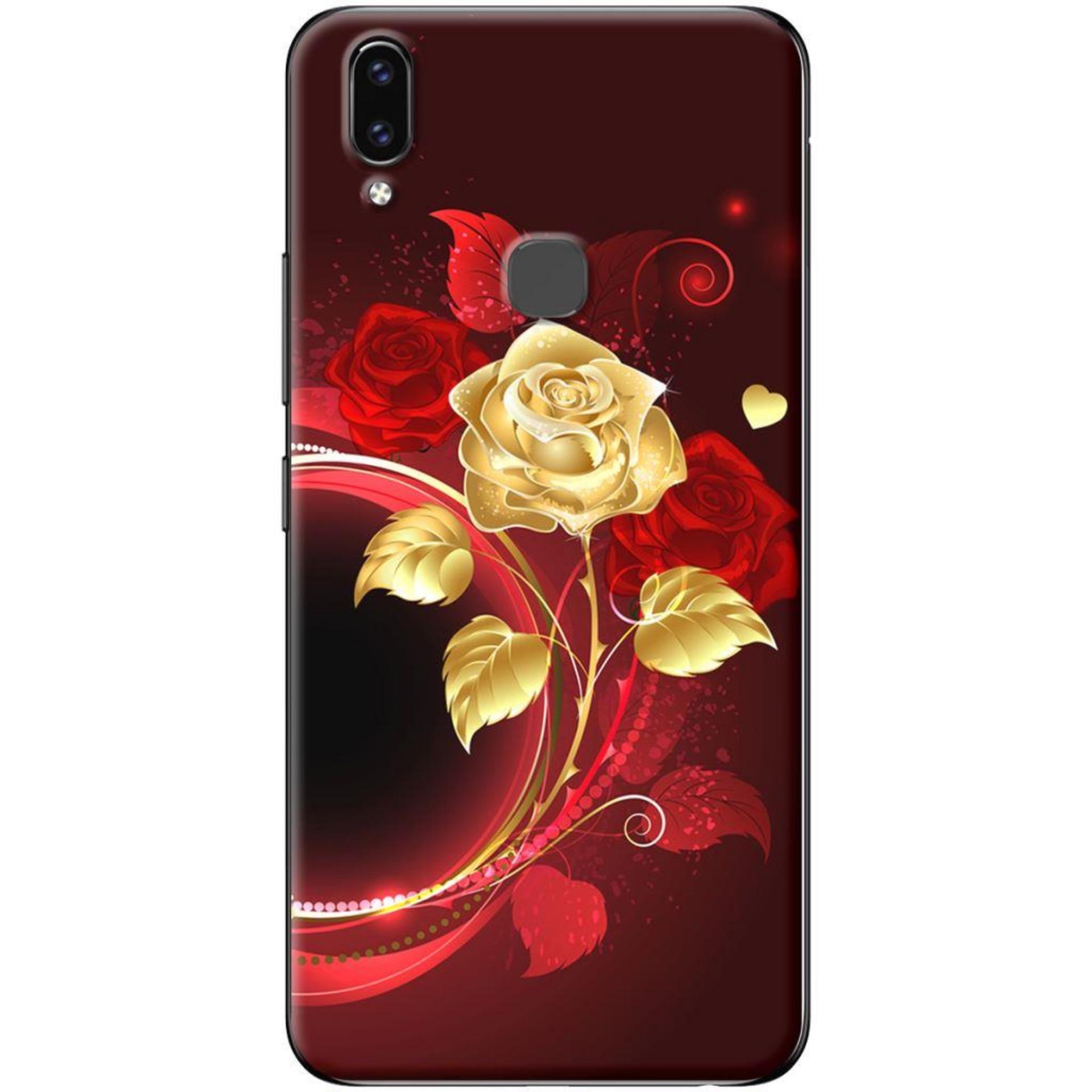 Ốp lưng vivo v9 nhánh hồng vàng