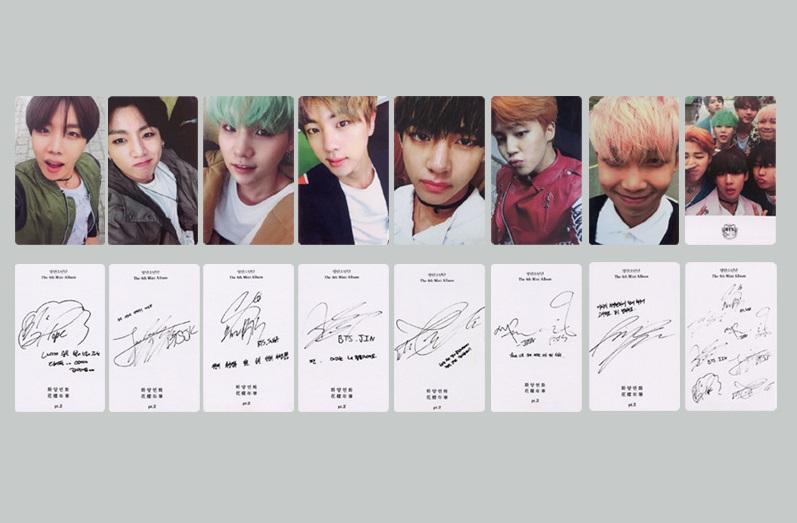Thẻ ảnh kèm chữ kí các thành viên BTS