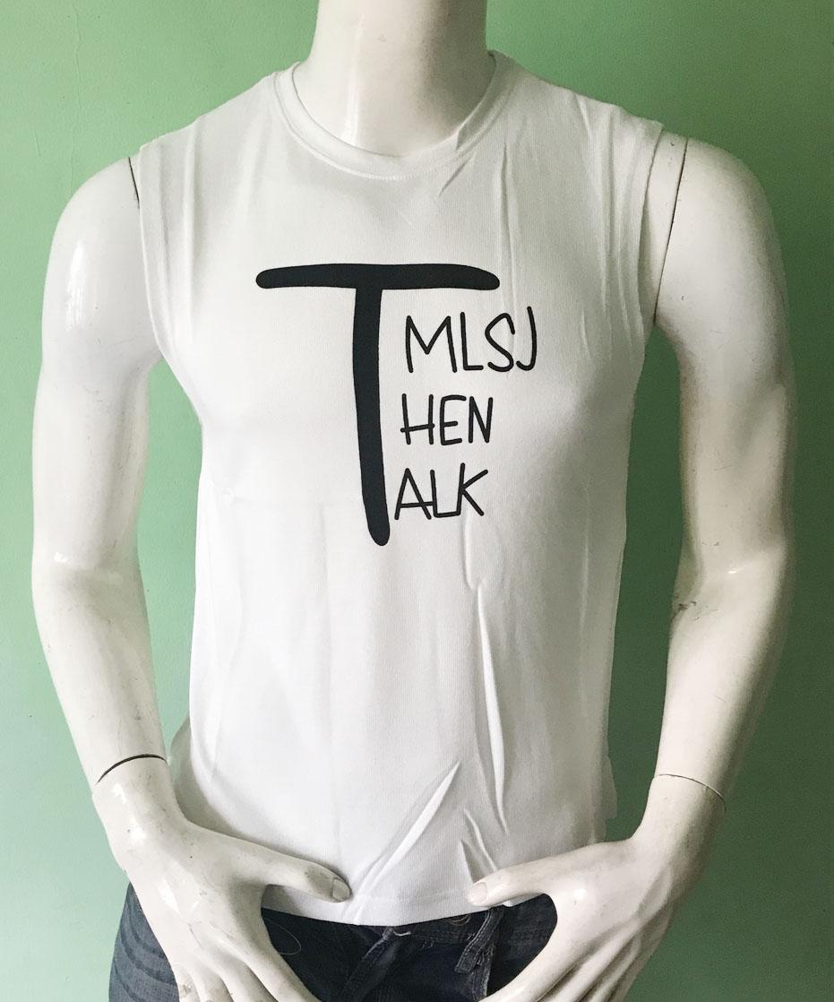 Áo thun len dệt kim body cổ tròn sát nách