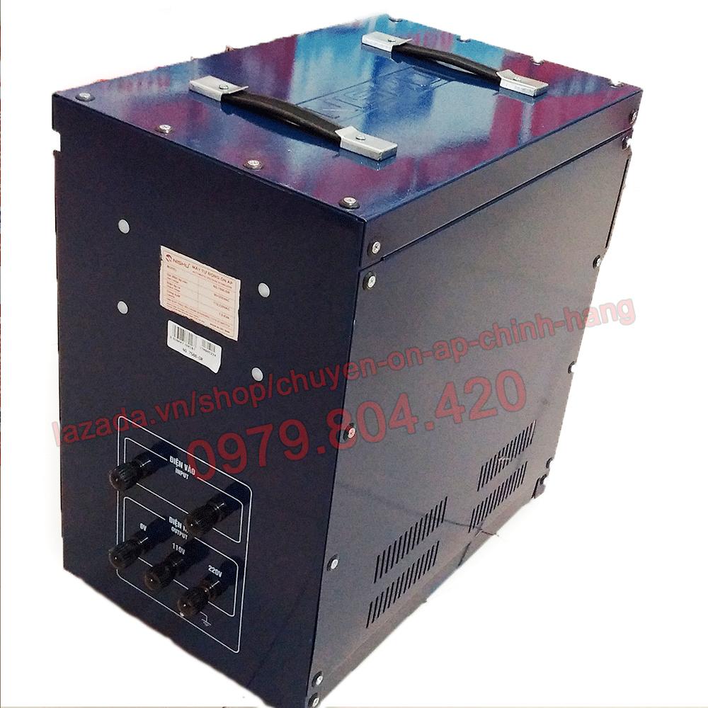 Ổn Áp Nishu 7,5KVA DR dải 90-250V, bảo hành 4 năm, 100% dây đồng