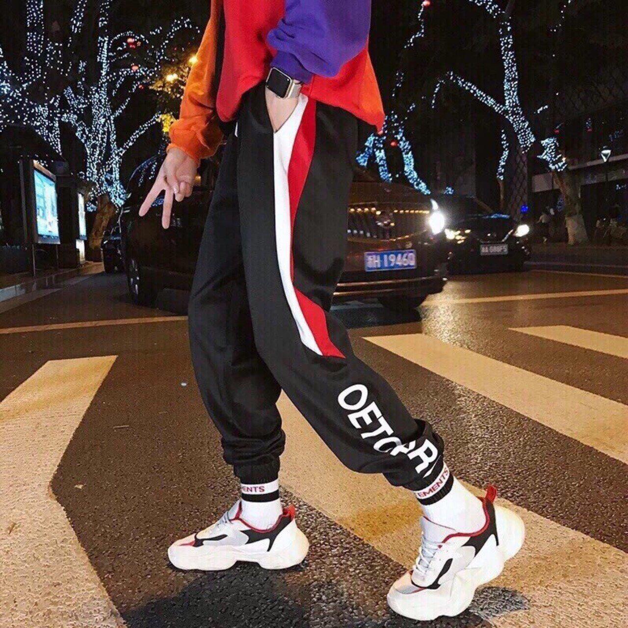 Quần Jogger Nam nữ phối chữ cực chất