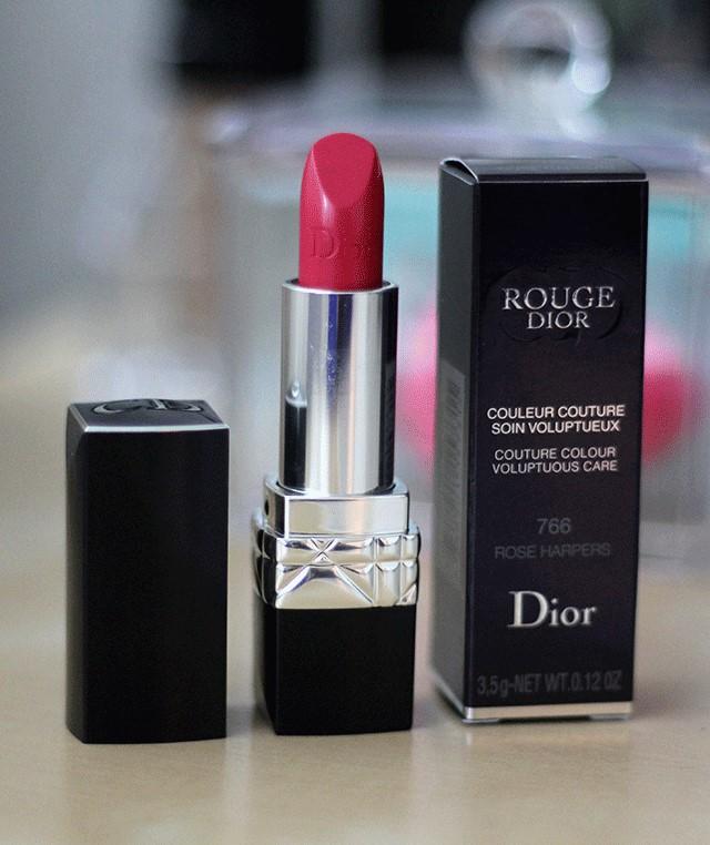 Son Dior Rouge 766 Rose Harpers màu hồng cánh sen pha đỏ  Lazadavn