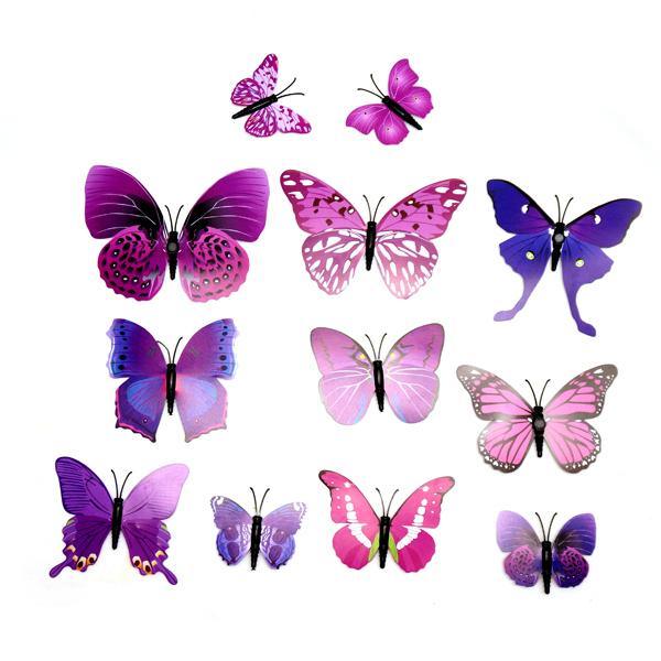 [HCM]Set 12 Bướm 3D Trang Trí Tủ Lạnh Hoặc Dán Tường