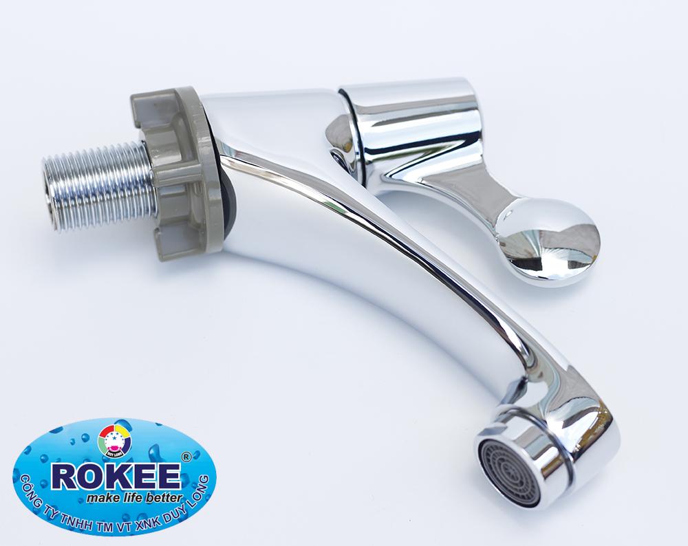 VÒI LAVABO LẠNH ROKEE RD309 (Trắng bạc)